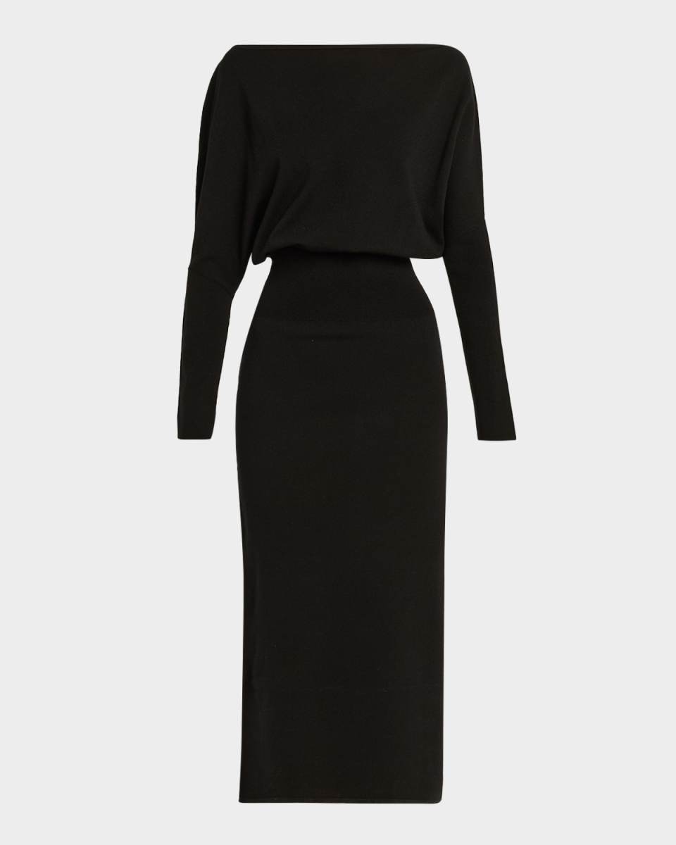 Janese Off-Shoulder Wool Midi Dress